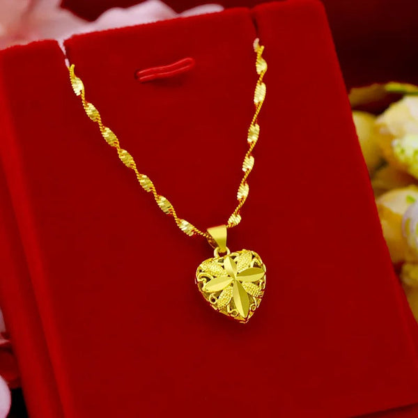 Gold Aura Heart Necklace/best gift