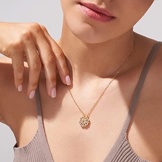 Clover 4 leaf Heart Magnet Necklace