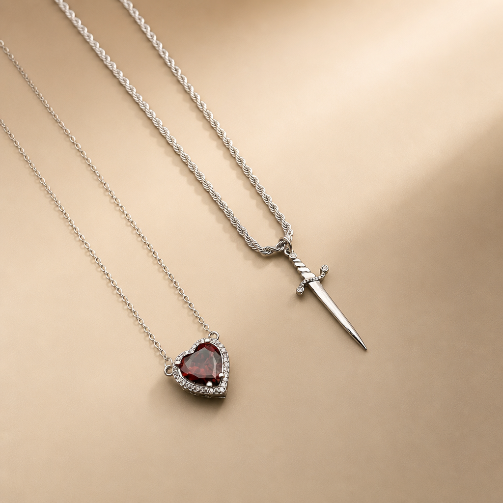 Heart Sword Necklace/Best Gift