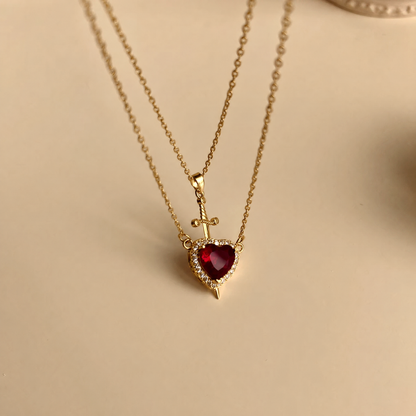 Heart Sword Necklace/Best Gift